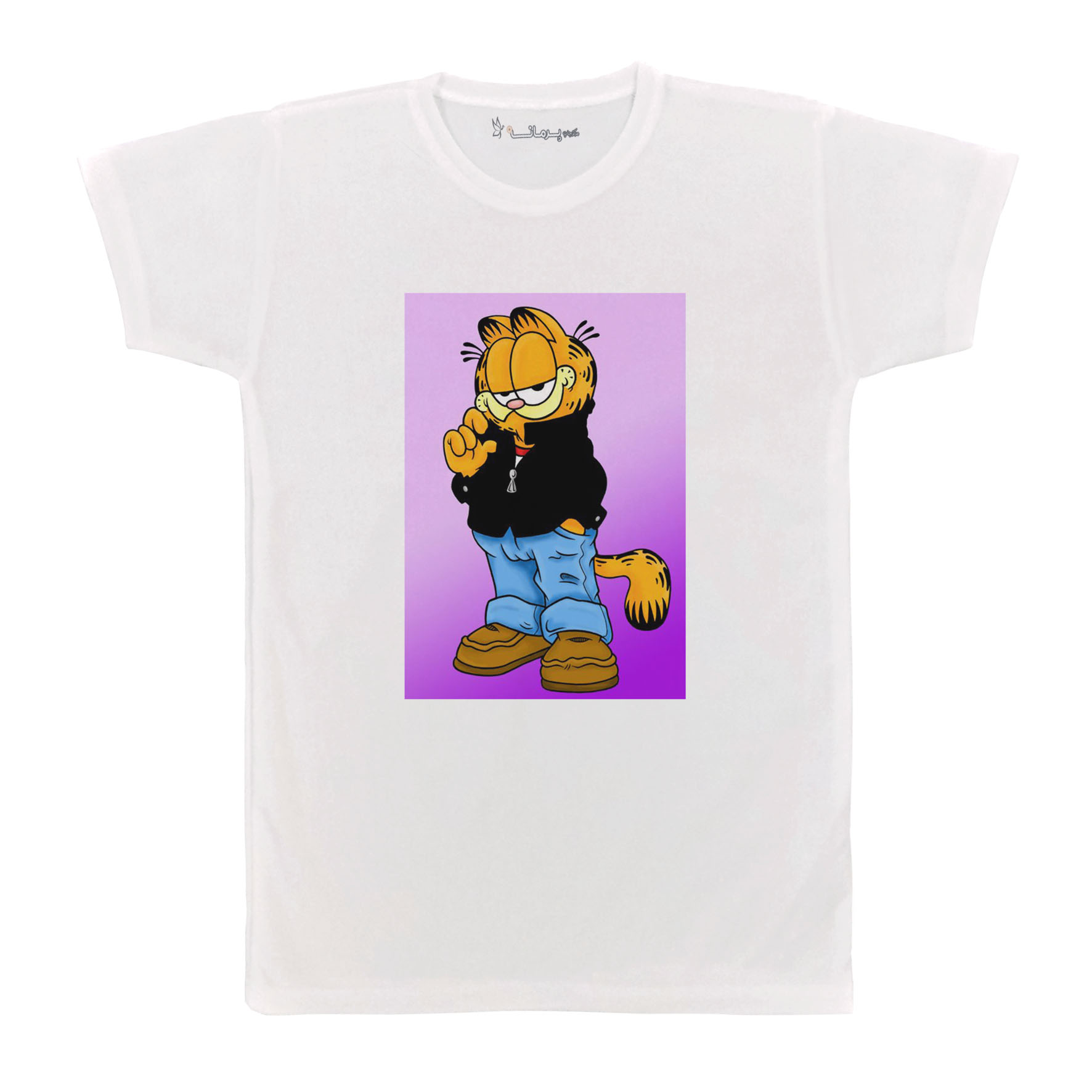 تی شرت آستین کوتاه بچگانه پرمانه طرح گارفیلد کد pmt.7646