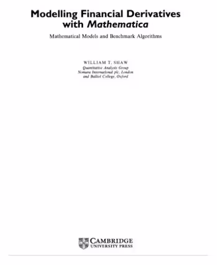 خرید و دانلود نسخه کامل کتاب Modelling financial derivatives with Mathematica: mathematical models and benchmark algorithms
