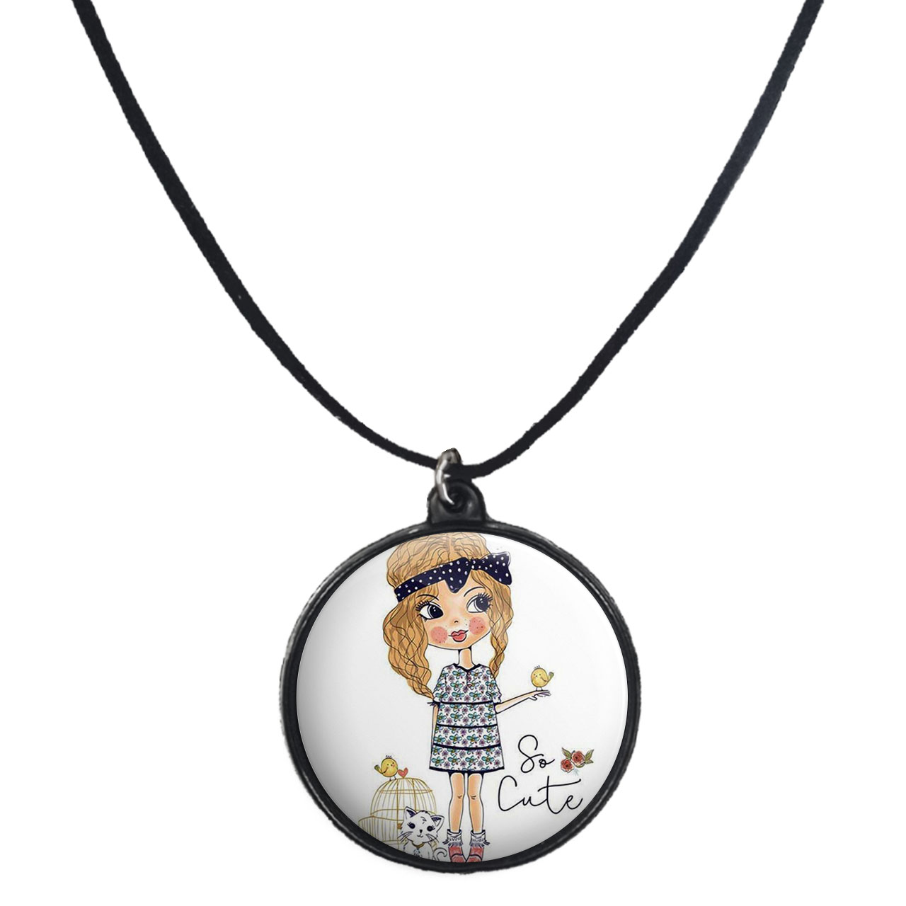 گردنبند پرمانه طرح دخترونه کد pmb.4912 مدل دو طرفه