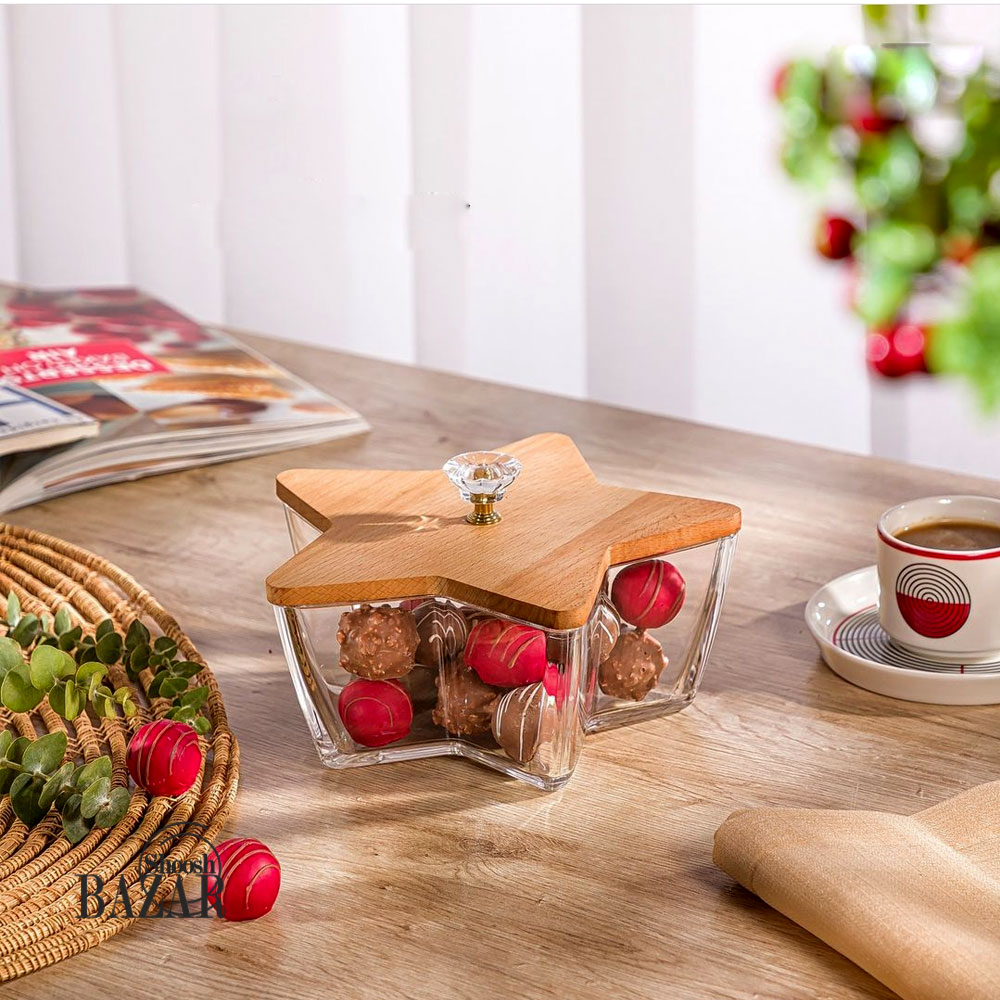 شکلات خوری درب چوبی طرح ستاره لیمون کد 2285