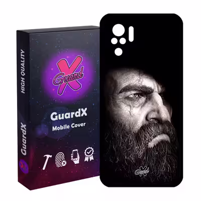 کاور گارد ایکس طرح God of War مدل Glass10100 مناسب برای گوشی موبایل شیائومی Redmi Note 10 4G / Note 10S