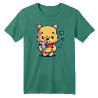 تی شرت آستین کوتاه بچگانه مدل پو کد 57 رنگ سبز سدری