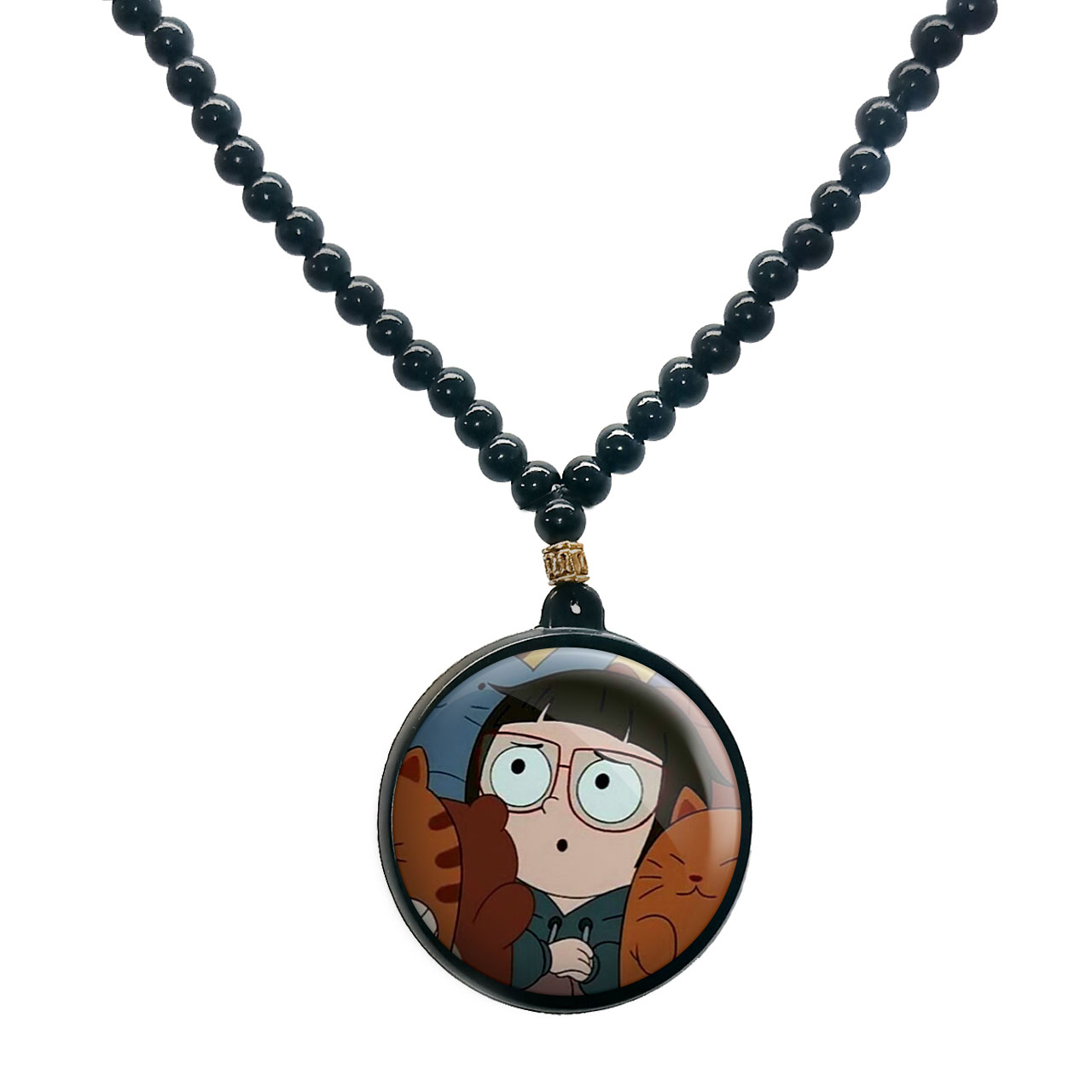 گردنبند پرمانه طرح خرس‌های کله‌فندقی کد pmd.10175 مدل دو طرفه