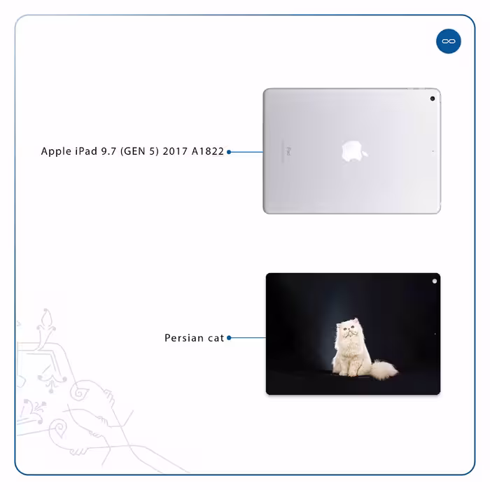 برچسب پوششی ماهوت مدل Persian cat مناسب برای تبلت اپل iPad 9.7 (GEN 5) 2017 A1822