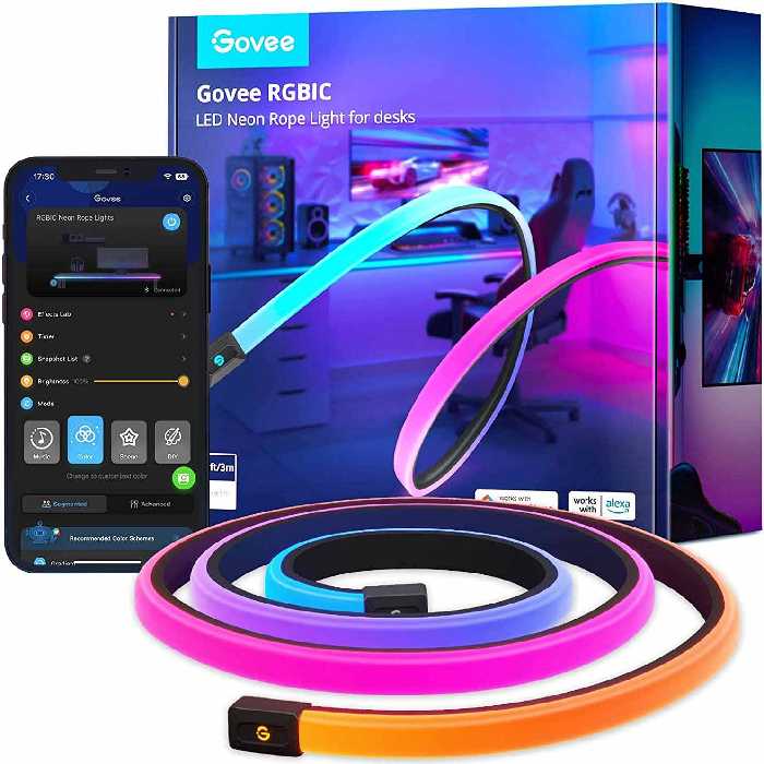خرید ریسه مخصوص میز Govee RGBIC Neon Rope Lights for Desks 10M با بهترین قیمت