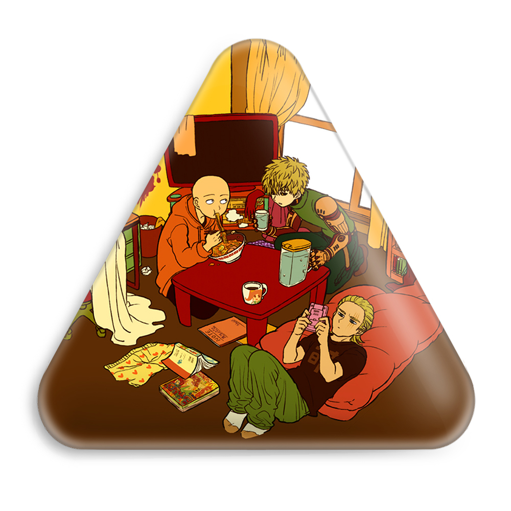 پیکسل خندالو طرح سایتاما و جنوس انیمه مرد تک مشتی مدل مثلثی کد 11362