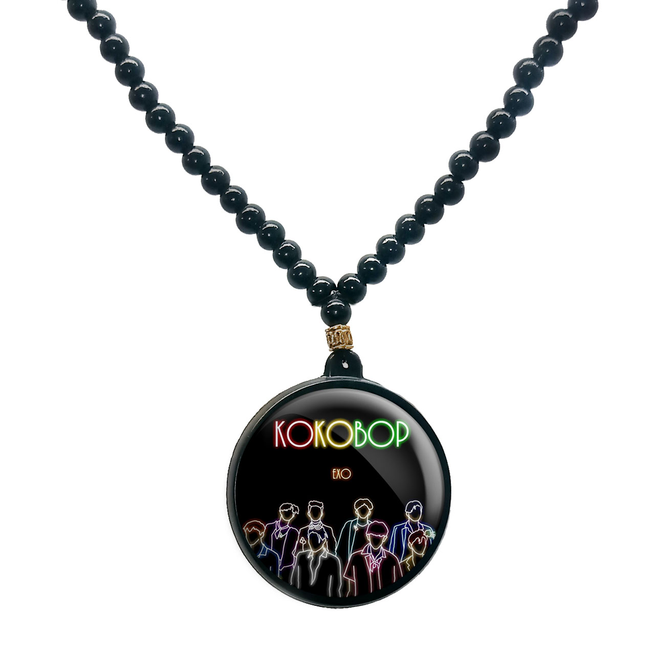 گردنبند پرمانه طرح exo کد pmd.14045 مدل دو طرفه