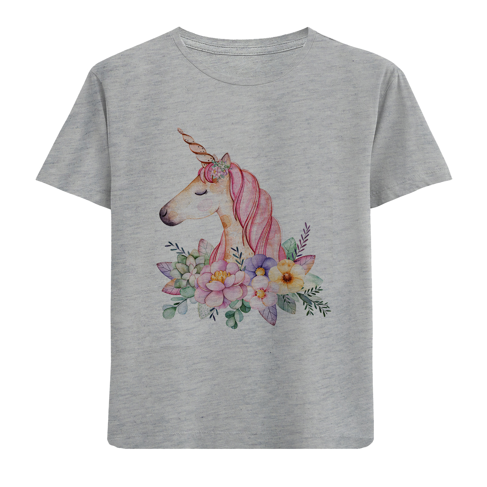 تی شرت بچگانه مدل تکشاخ و گل کد F50