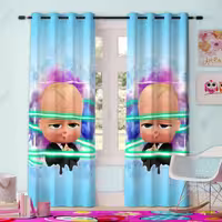 پرده طرح پسرانه بچه رئیس pk-4121
