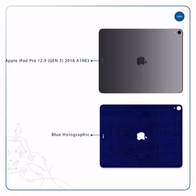 برچسب پوششی ماهوت مدل Blue-Holographic مناسب برای تبلت اپل iPad Pro 12.9 (GEN 3) 2018 A1983