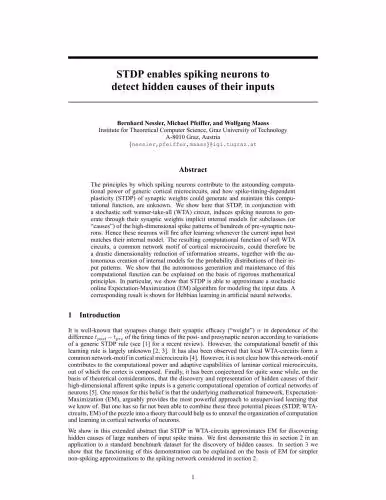 خرید و دانلود نسخه کامل کتاب STDP enables spiking neurons to detect hidden causes of their inputs