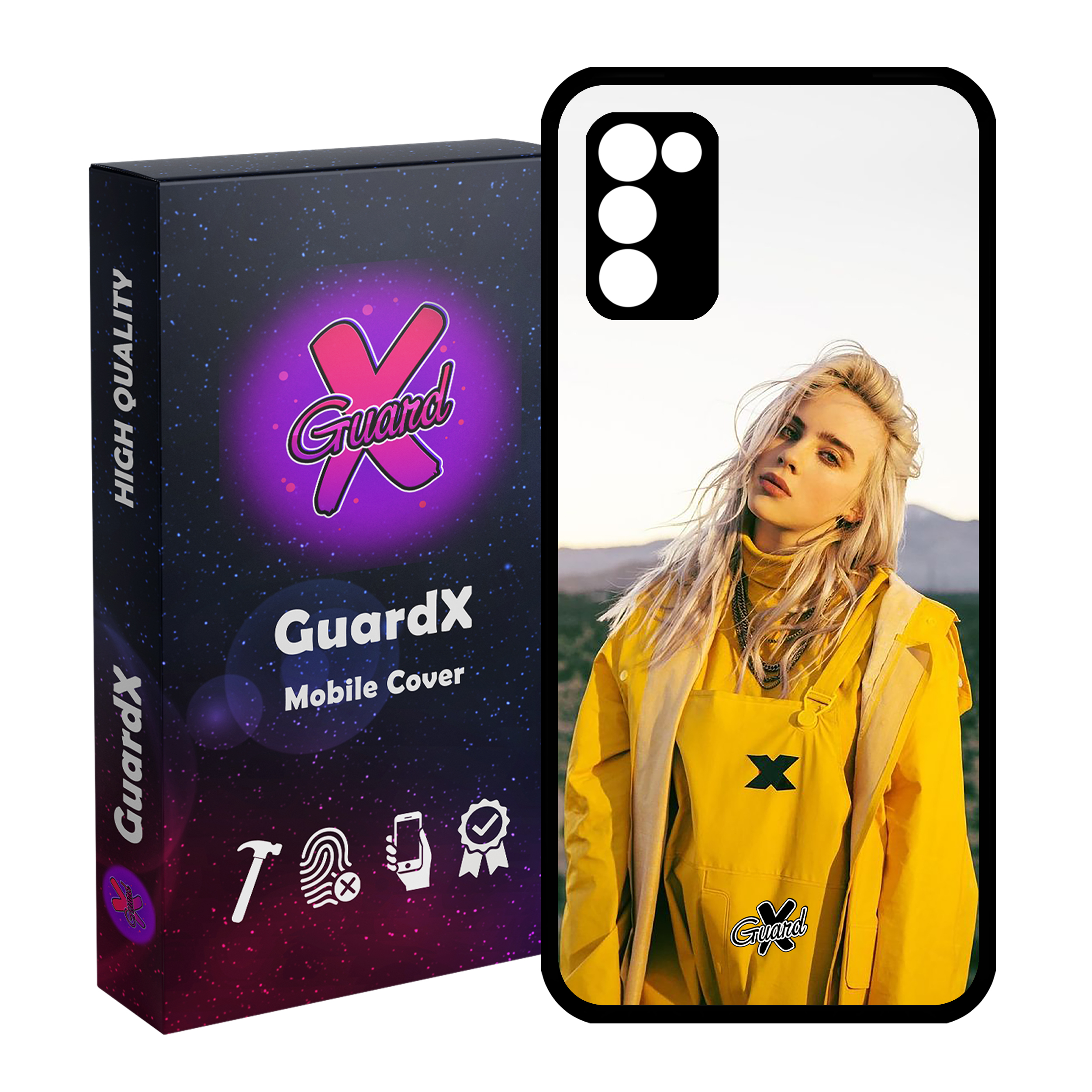 کاور گارد ایکس طرح Billie Eilish مدل Glass10227 مناسب برای گوشی موبایل سامسونگ Galaxy A03s