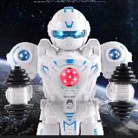 ربات ورزشکار چراغدار موزیکال 26 سانت سفید