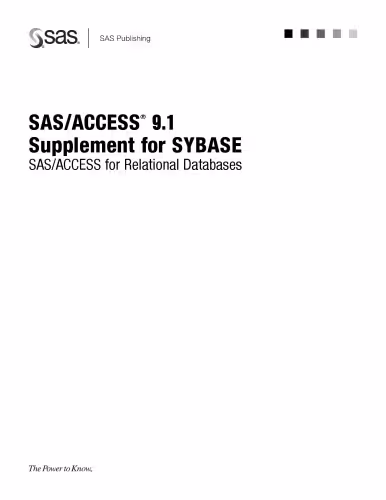 خرید و دانلود نسخه کامل کتاب SAS ACCESS 9.1 Supplement for SYBASE (SAS ACCESS for Relational Databases)