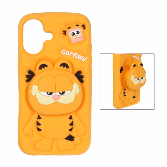 قاب گوشی موبایل سیلیکونی مدل Garfield استند شو