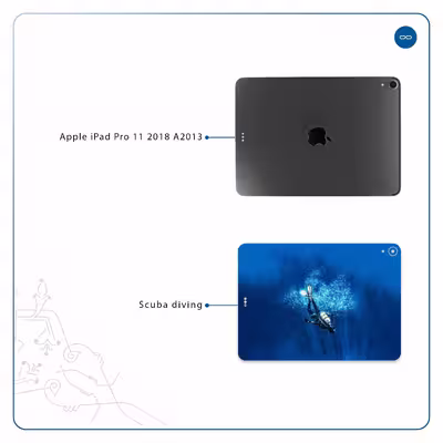 برچسب پوششی ماهوت مدل Scuba Diving مناسب برای تبلت اپل iPad Pro 11 2018 A2013