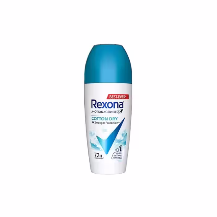 رول دئودورانت زنانه مدل کتان درای Cotton Dry رکسونا 50 میل