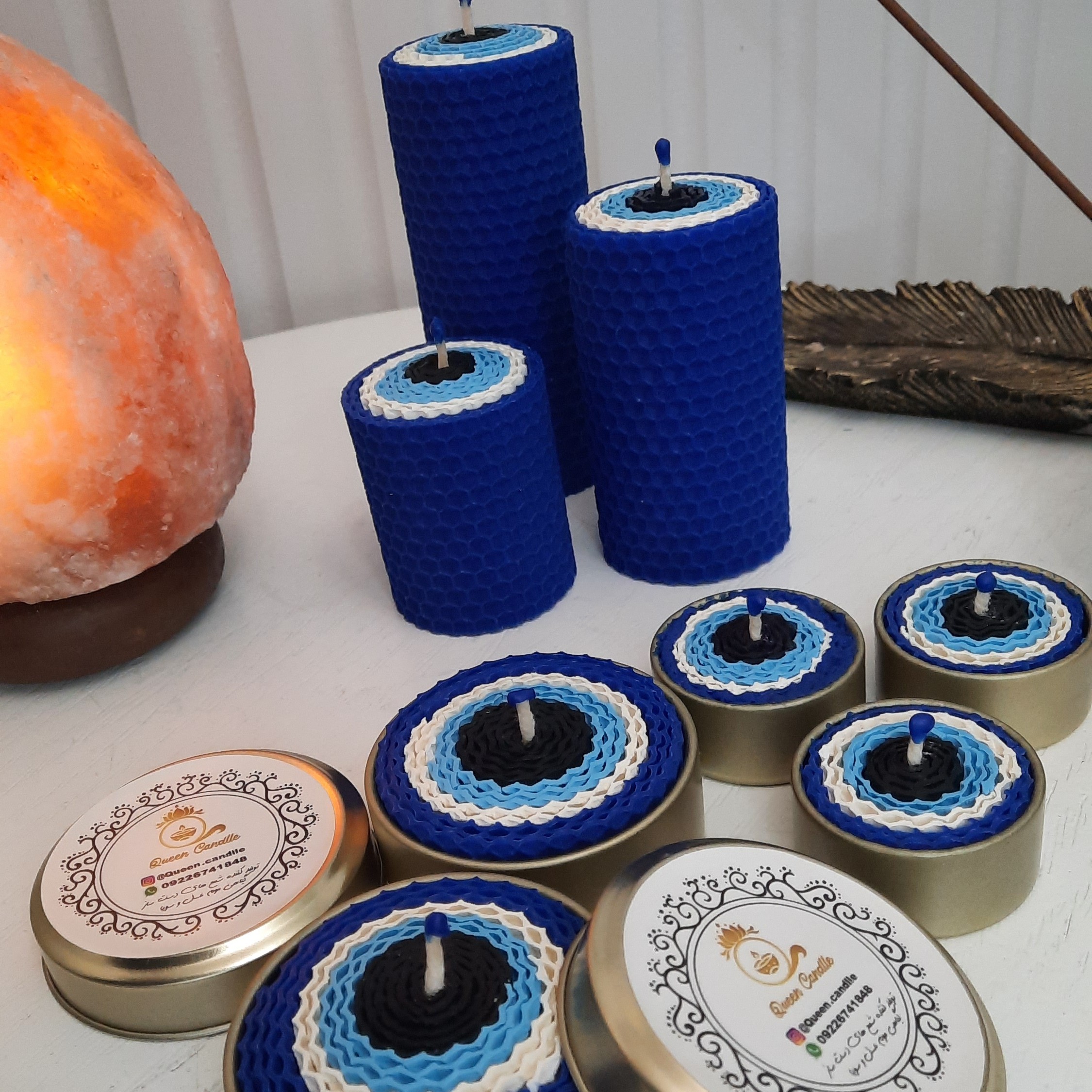 شمع دست ساز چشم و نظر موم عسل  تک و عمده