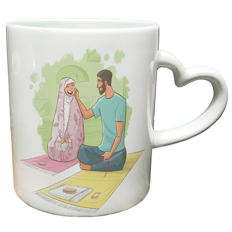 ماگ مدل دسته قلبی طرح عاشقانه کد 337