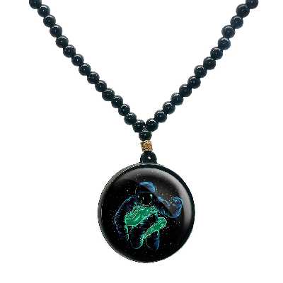 گردنبند پرمانه طرح فضانورد کد pmd.10421 مدل دو طرفه