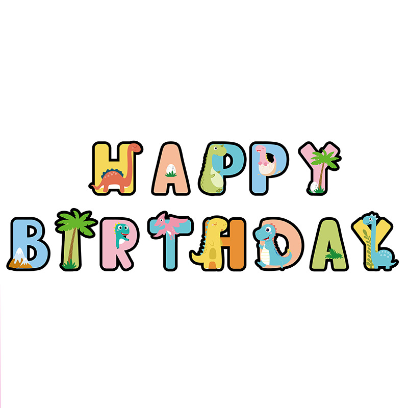 ریسه تولد مدل تولد مبارک طرح دایناسور کد 17