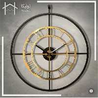 ساعت دیواری فلزی به رنگ مشکی مات به قطر 60 سانت همراه با موتور آرامگرد