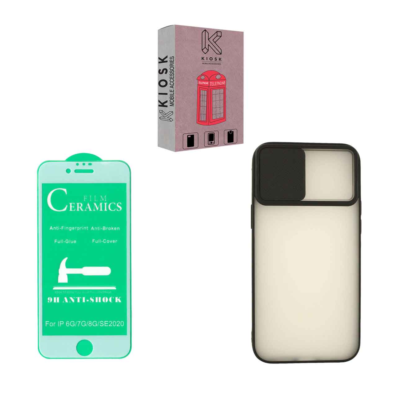 کاور کیوسک مدل KMHFZLD-KSRMC-1 مناسب برای گوشی موبایل اپل iPhone 7/8 به همراه محافظ صفحه نمایش