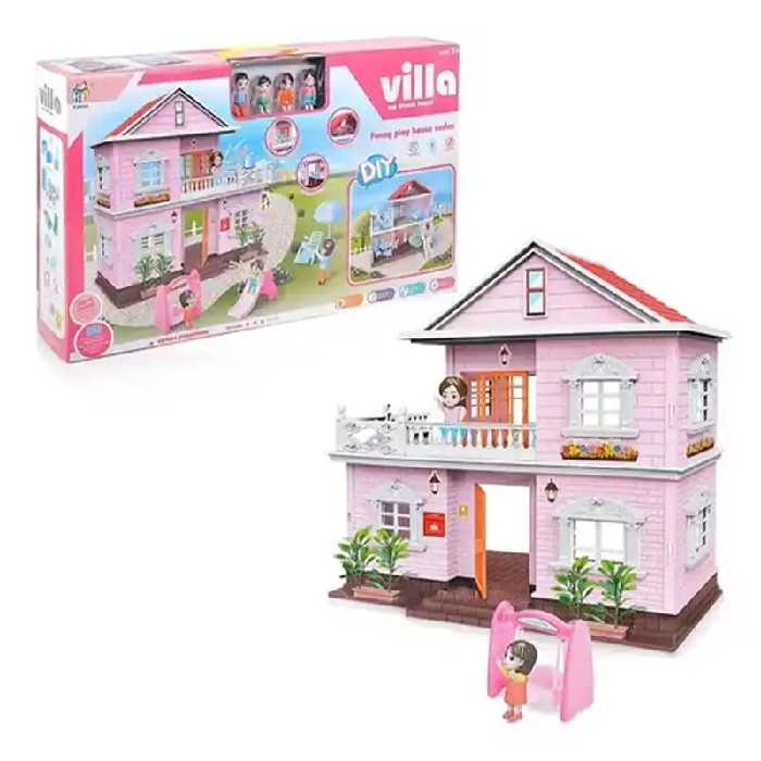اسباب بازی ساختنی خانه عروسکی 2 طبقه کد KB9935