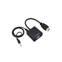 مبدل HDMI به VGA کی نت مدل K-AHV00 به همراه کابل AUX