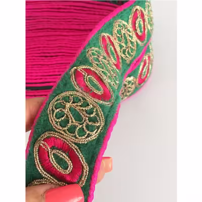 نوار یراق مدل پر طاووس کد 4CM.SAB11 طول 1 متر