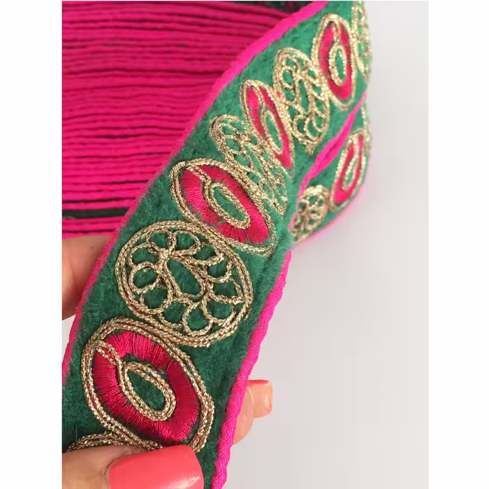 نوار یراق مدل پر طاووس کد 4CM.SAB11 طول 1 متر