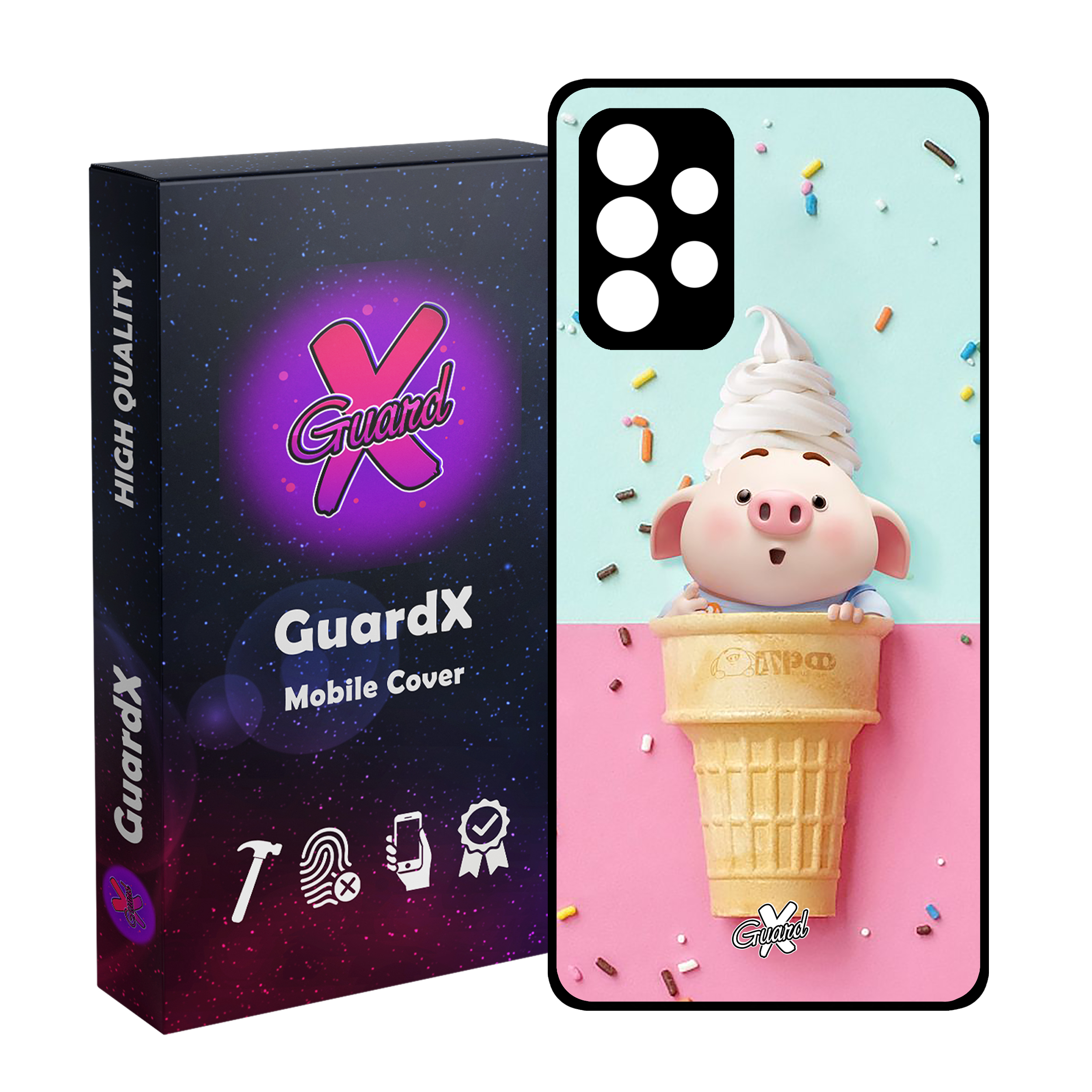 کاور گارد ایکس طرح Pig مدل Glass10026 مناسب برای گوشی موبایل سامسونگ Galaxy A32 5G