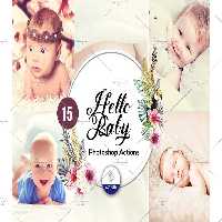 دانلود 15 Hello Baby Photoshop Actions – اکشن عکاسی نوزاد