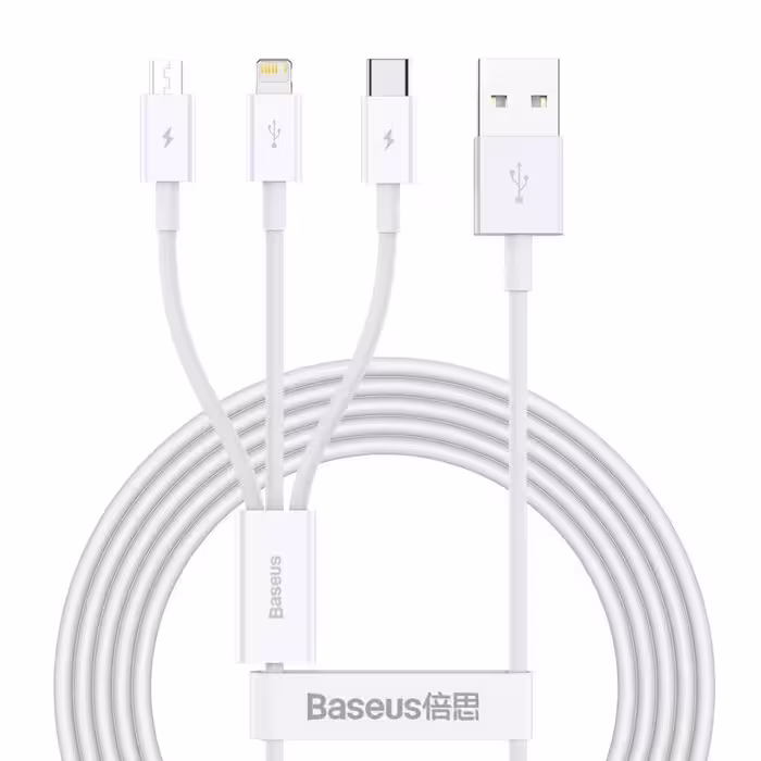کابل تبدیل USB به microUSB / لایتنینگ / USB-C باسئوس مدل Superior Series  طول 1.5 متر
