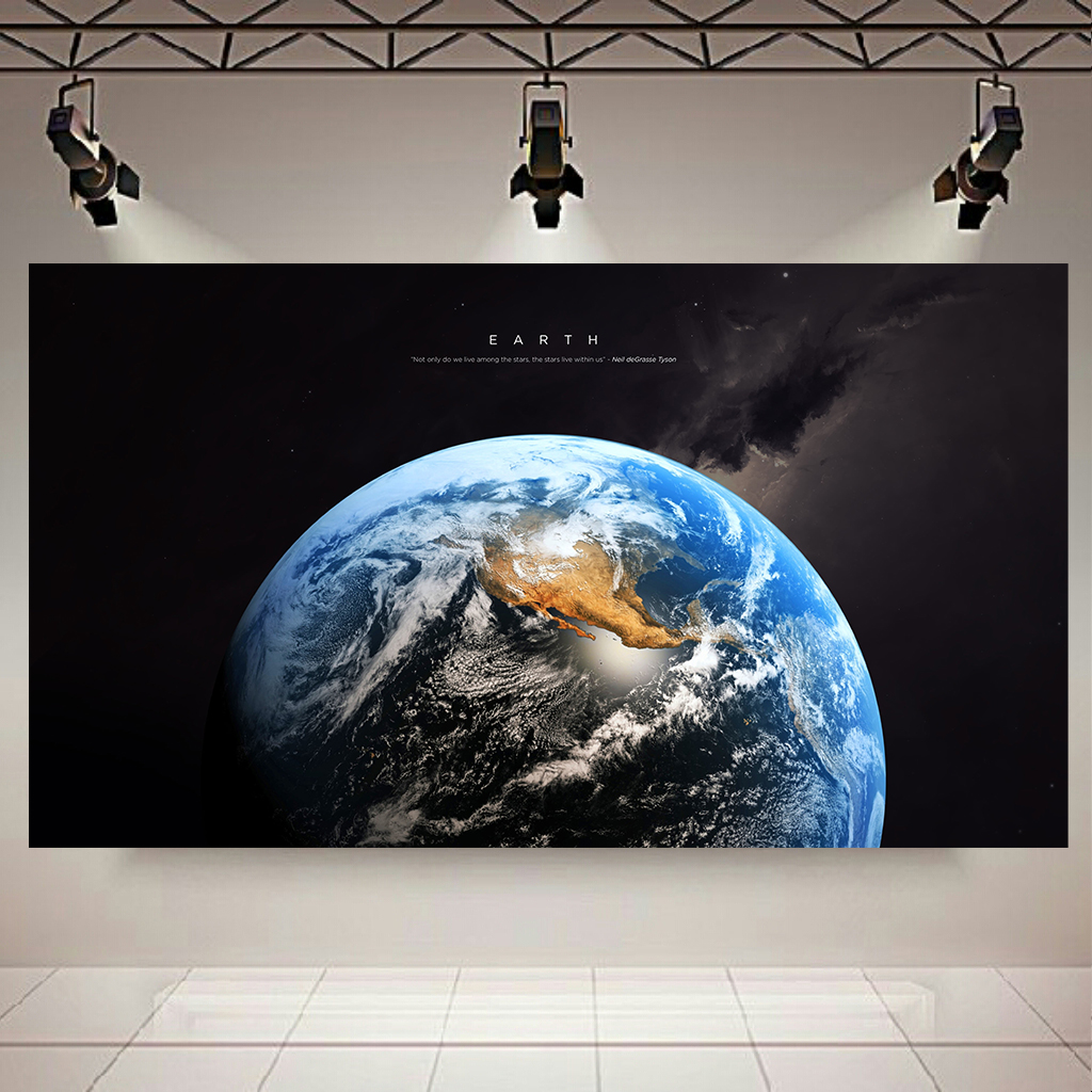 تابلو بوم طرح کهکشان و ستارگان مدل سیاره زمین کد AR5570