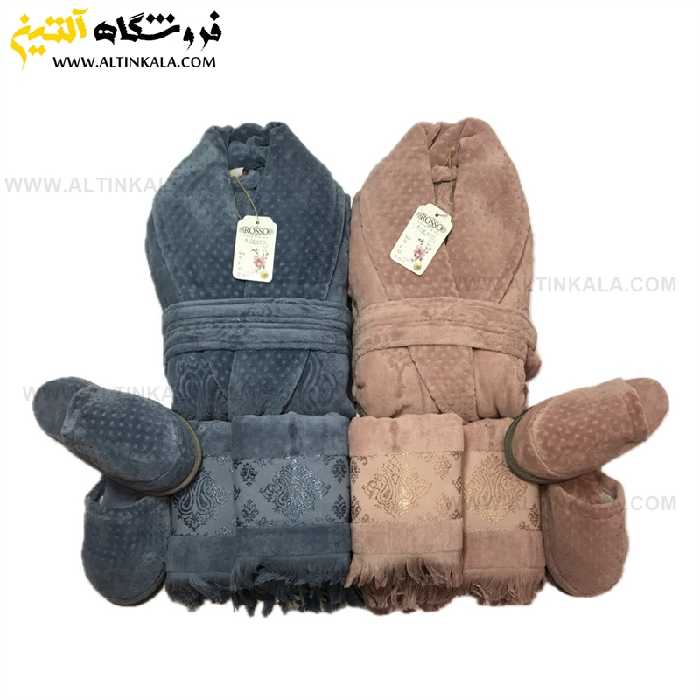 سرویس حوله عروس و داماد 10تکه ژاکارد برجسته برند ROSSO