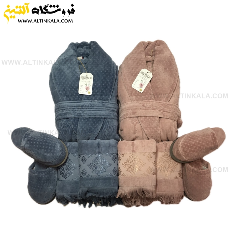 سرویس حوله عروس و داماد 10تکه ژاکارد برجسته برند ROSSO