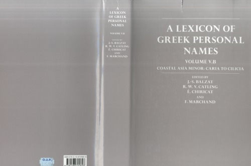 خرید و دانلود نسخه کامل کتاب Lexicon of Greek Personal Names VB: Coastal Asia Minor: Caria to Cilicia