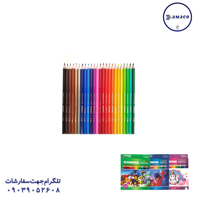 مداد رنگی 24 مقوا کرونا