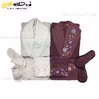 سرویس حوله عروس و داماد 10تکه یقه ابریشم برند MARIBOR