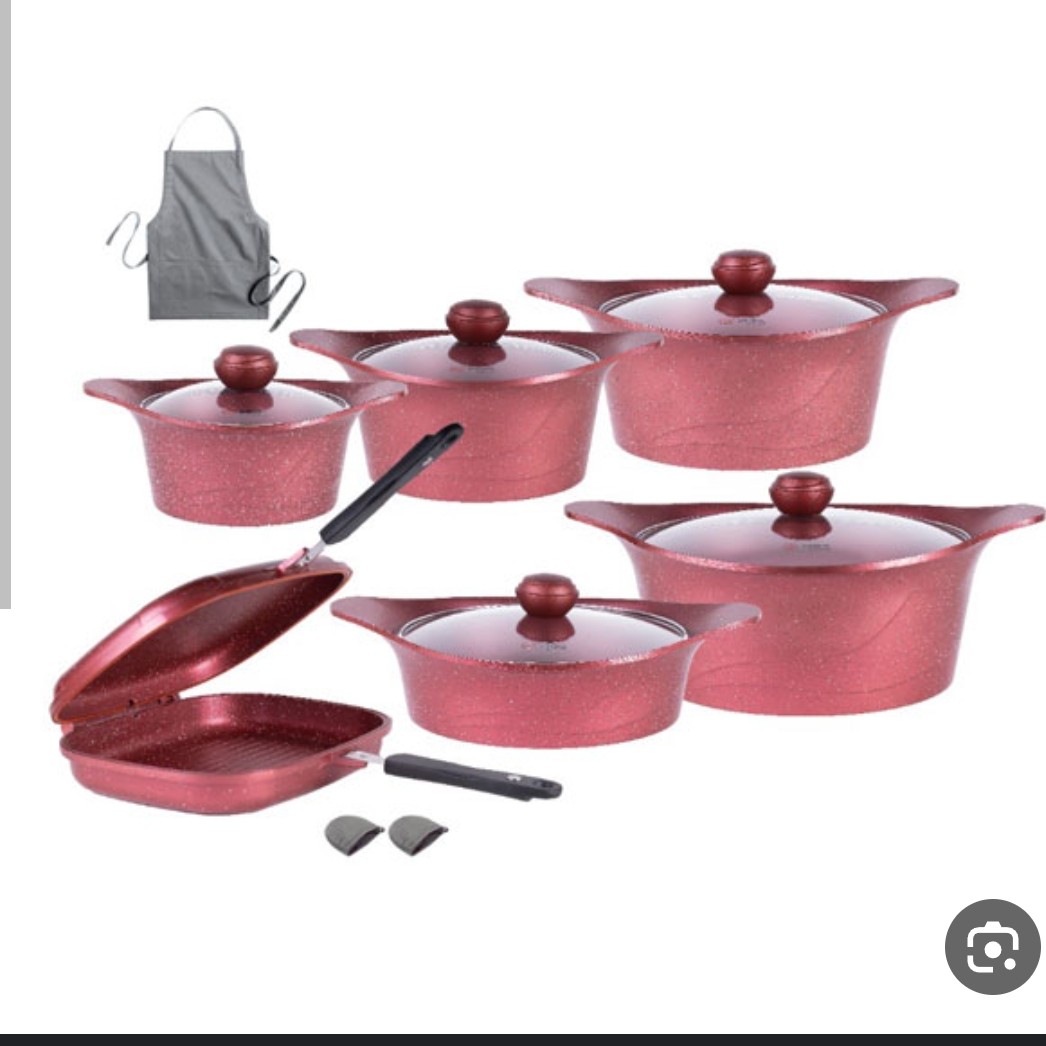 سرویس قابلمه چدن 15 پارچه MGS طرح کره