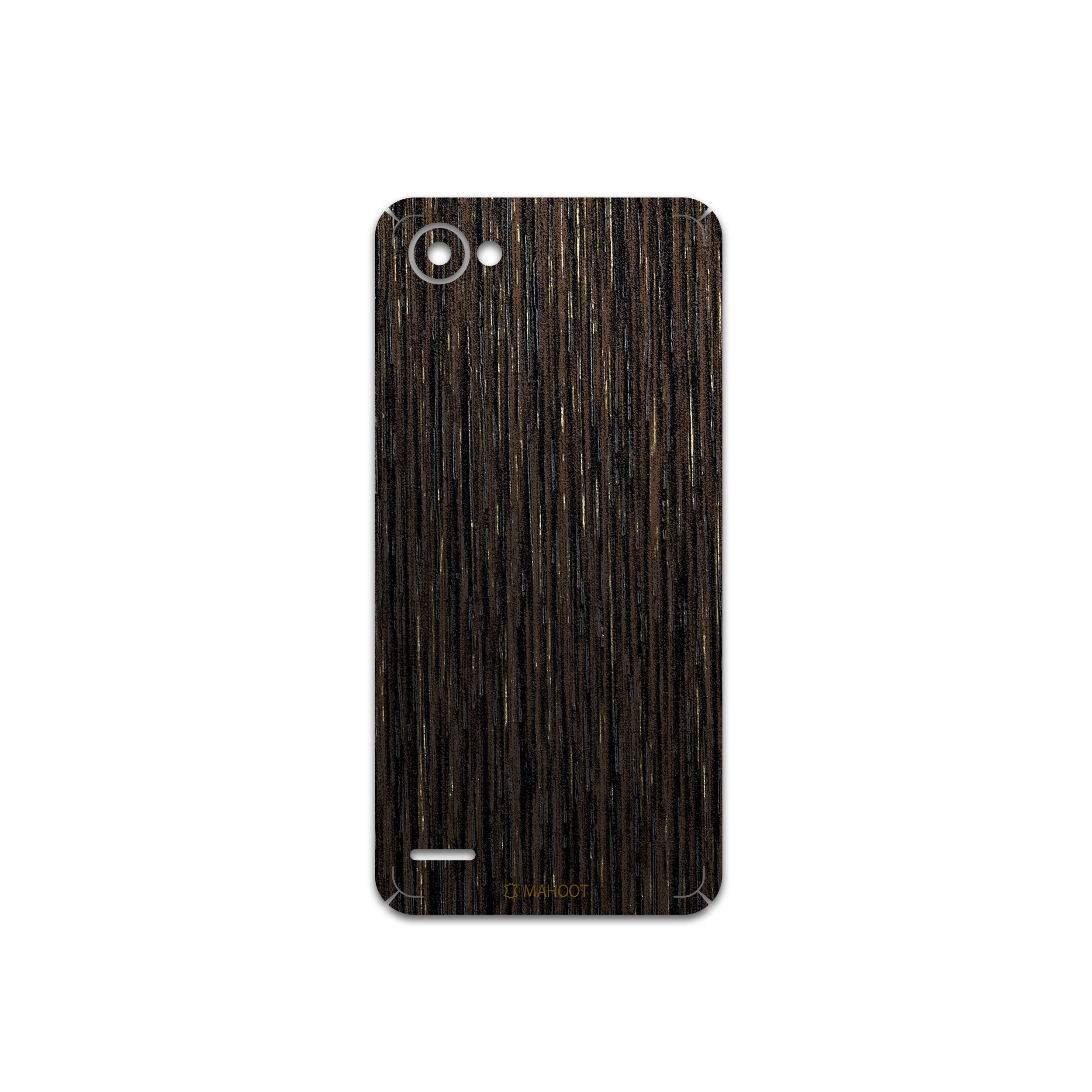 برچسب پوششی ماهوت مدل Dark-Gold-Stripes-Wood مناسب برای گوشی موبایل ال جی Q6