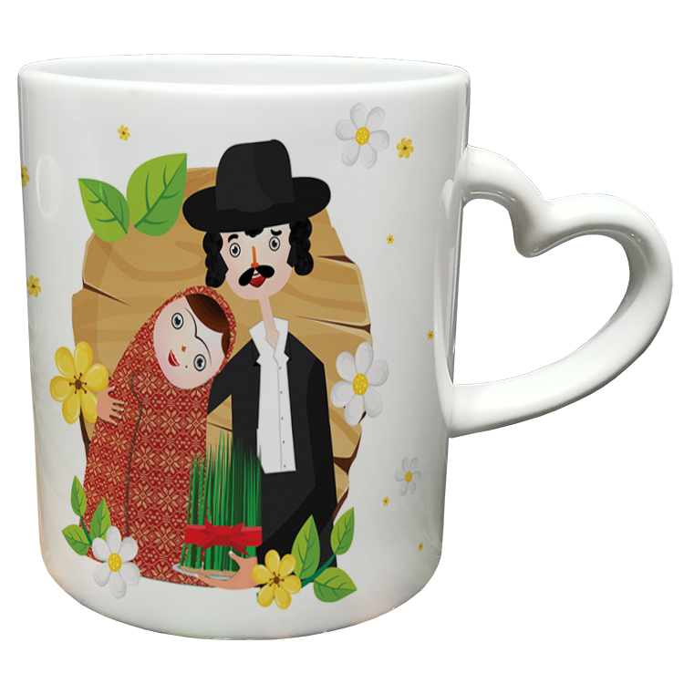 ماگ مدل دسته قلبی طرح عید نوروز کد 43