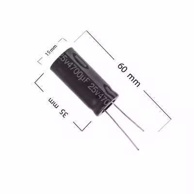 خازن الکترولیت 4700 میکرو فاراد کد 00015 بسته 5 عددی