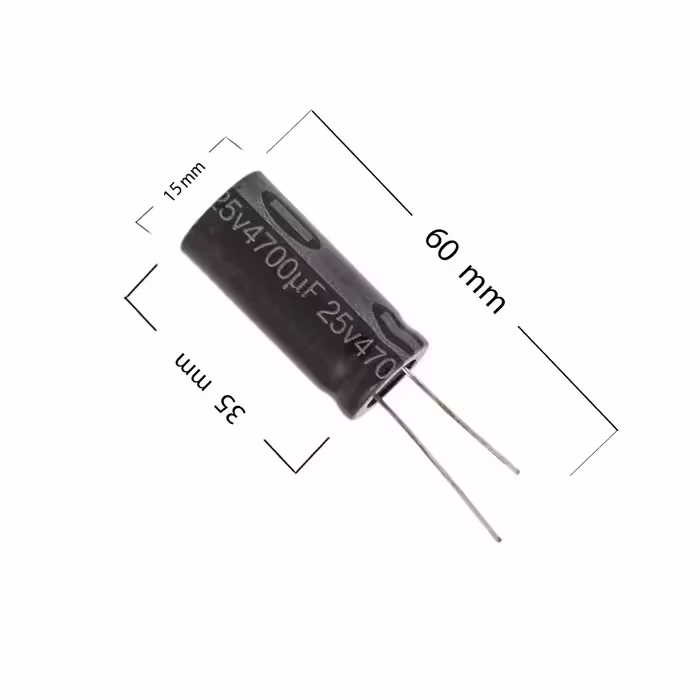 خازن الکترولیت 4700 میکرو فاراد کد 00015 بسته 5 عددی