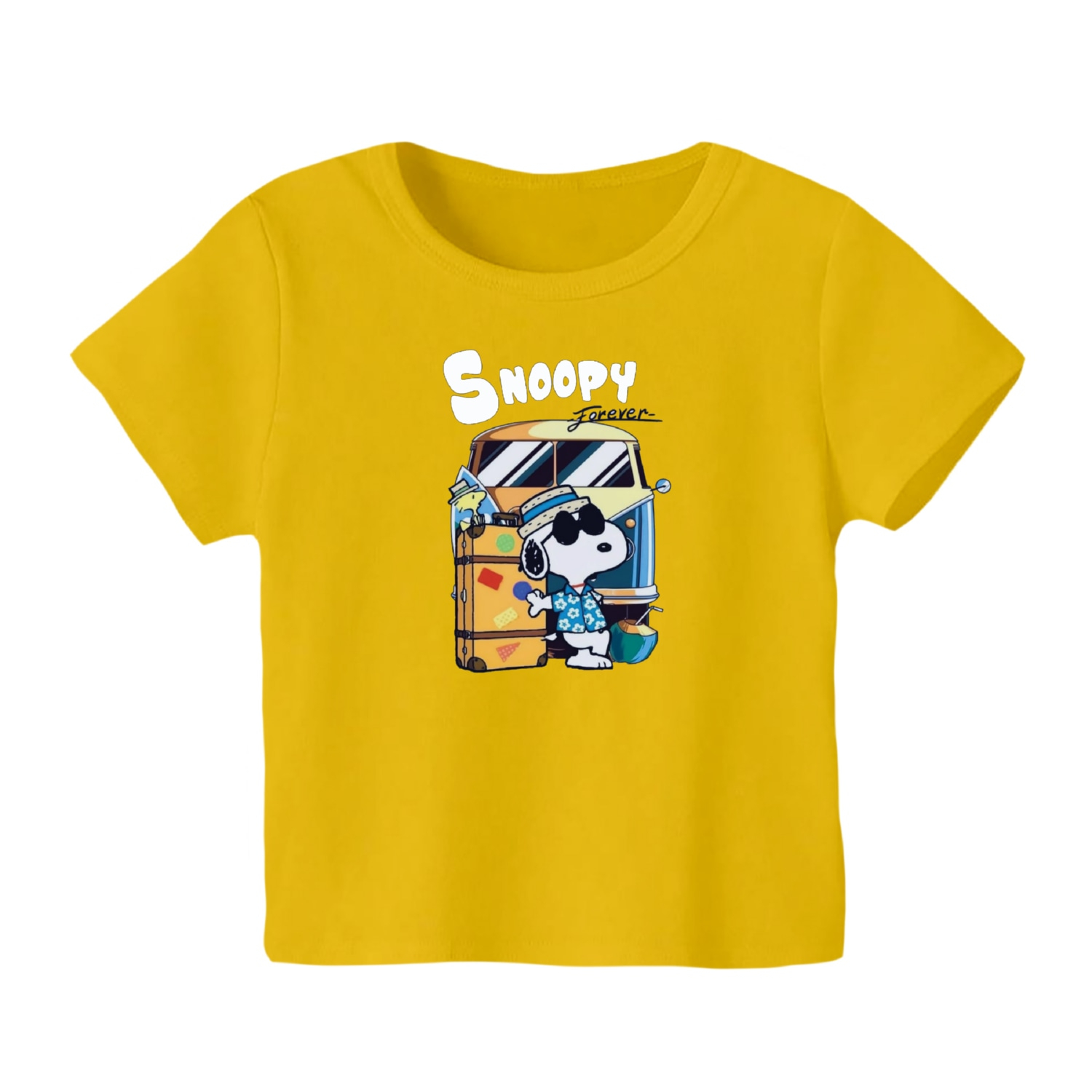 تی شرت آستین کوتاه بچگانه مدل اسنوپی کد 50 رنگ زرد