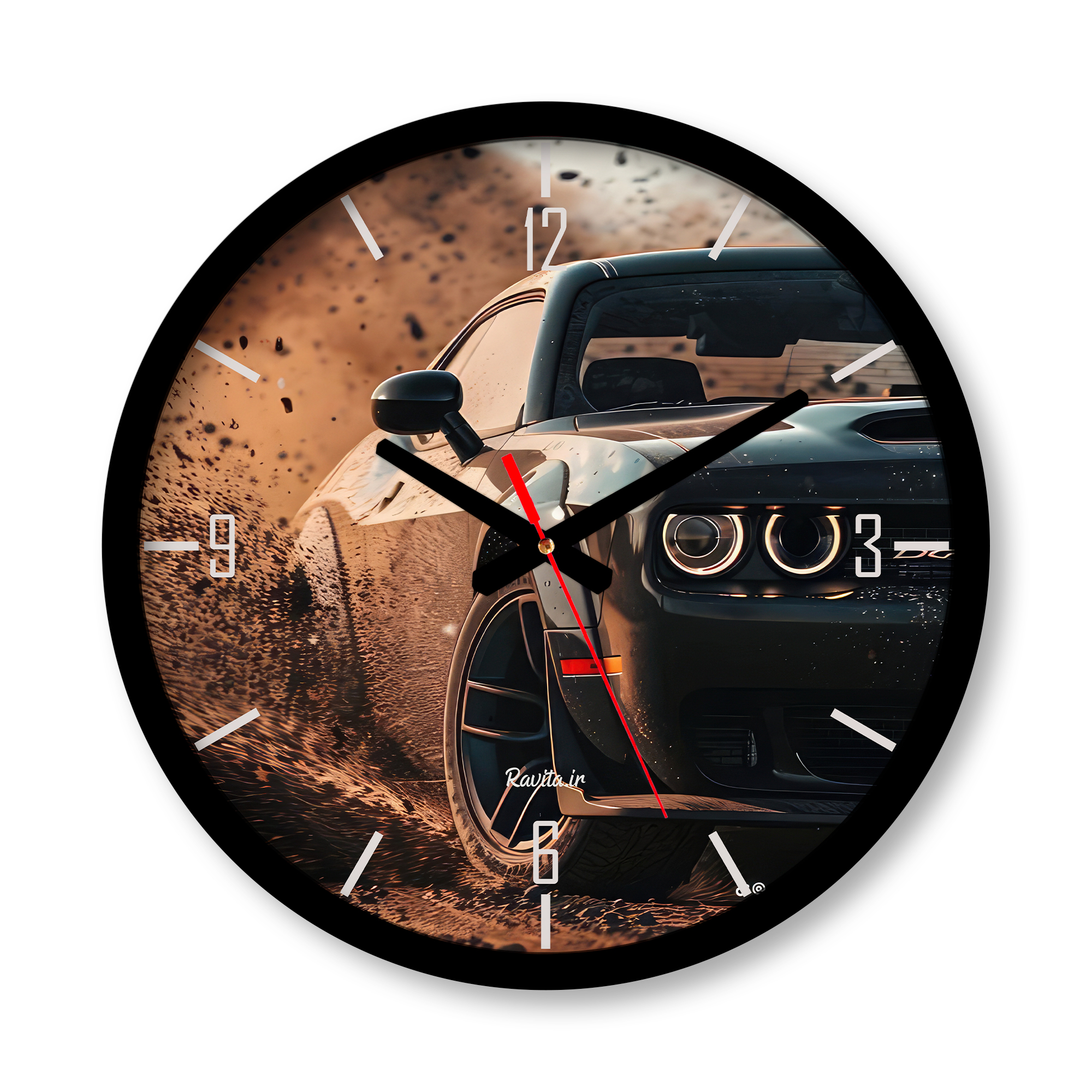 ساعت دیواری بزرگ راویتا طرح ماشین کد 3644