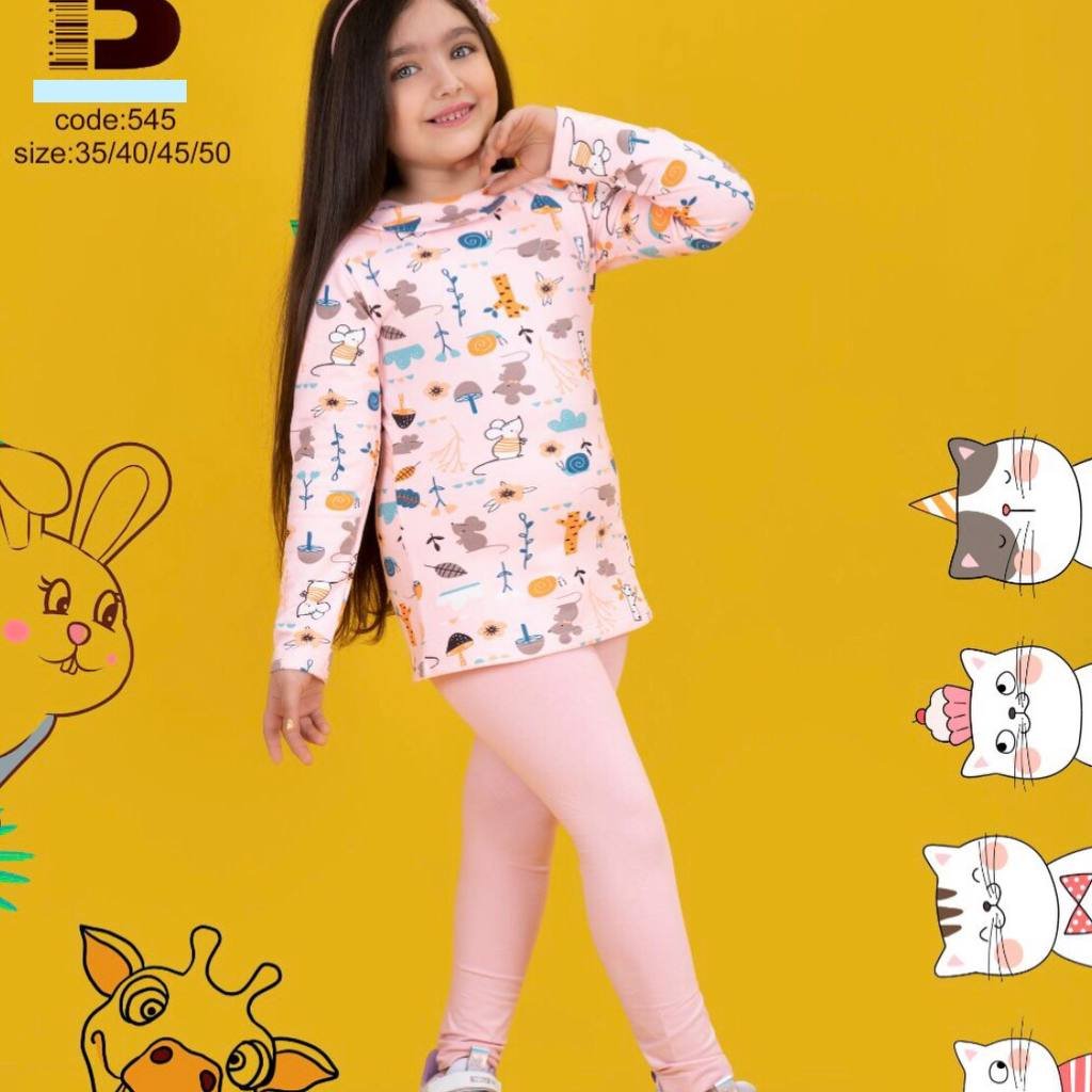 بلوزشلوارپنبه دخترانه بهاره40-45-55