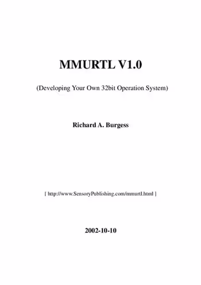 خرید و دانلود نسخه کامل کتاب Developing your own 32-bit operating system