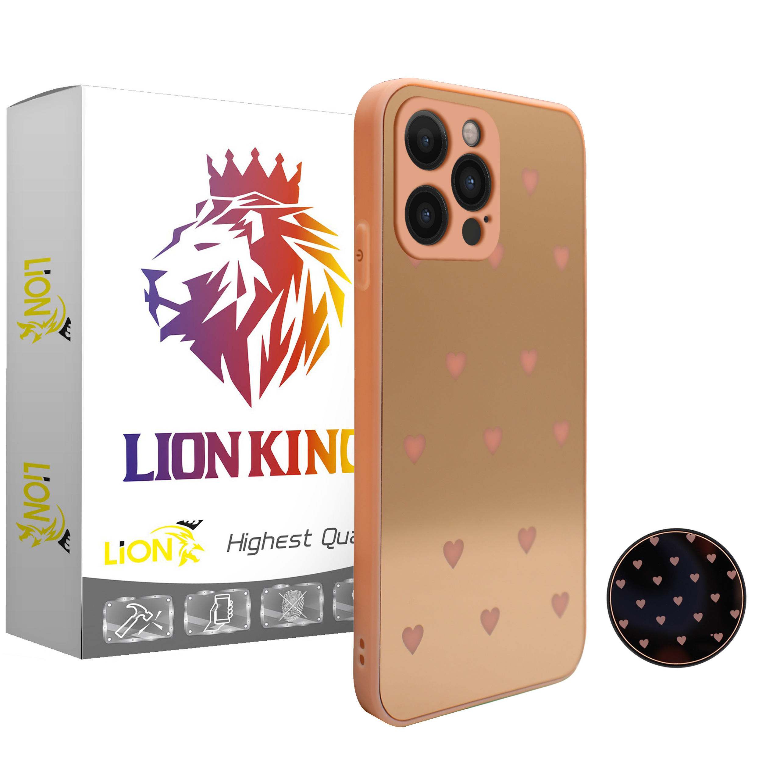 کاور لاین کینگ مدل Ayeneh مناسب برای گوشی موبایل اپل iPhone 11 Pro max به همراه پایه نگهدارنده